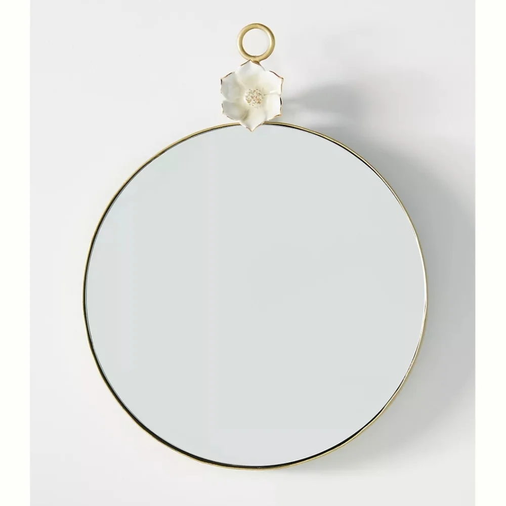 Anthropologie Paige Ceramic Flower Mirror